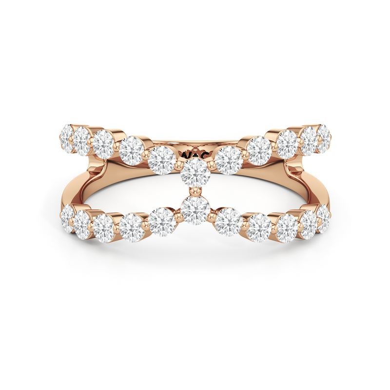 Chevron Kiss Diamond Ring