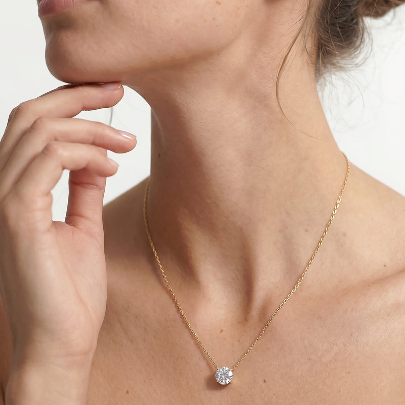 The Cassatt Round Solitaire Pendant