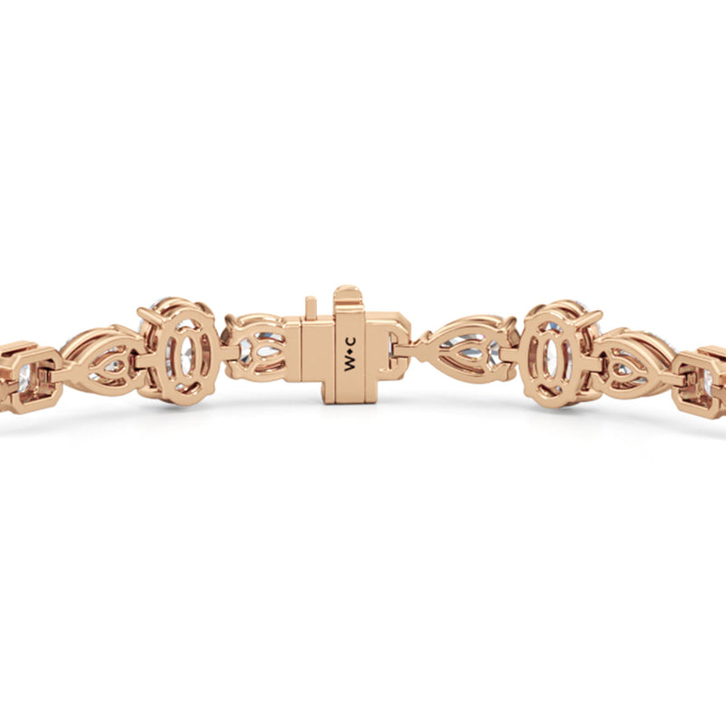 Pear Oval Sequenced with Bezeled Emerald Tennis Bracelet
