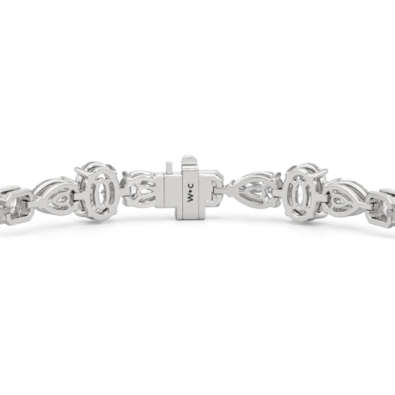 Pear Oval Sequenced with Bezeled Emerald Tennis Bracelet