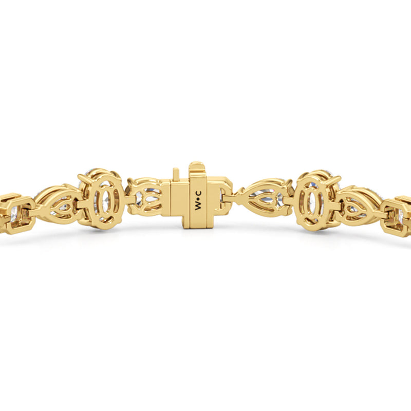 Pear Oval Sequenced with Bezeled Emerald Tennis Bracelet