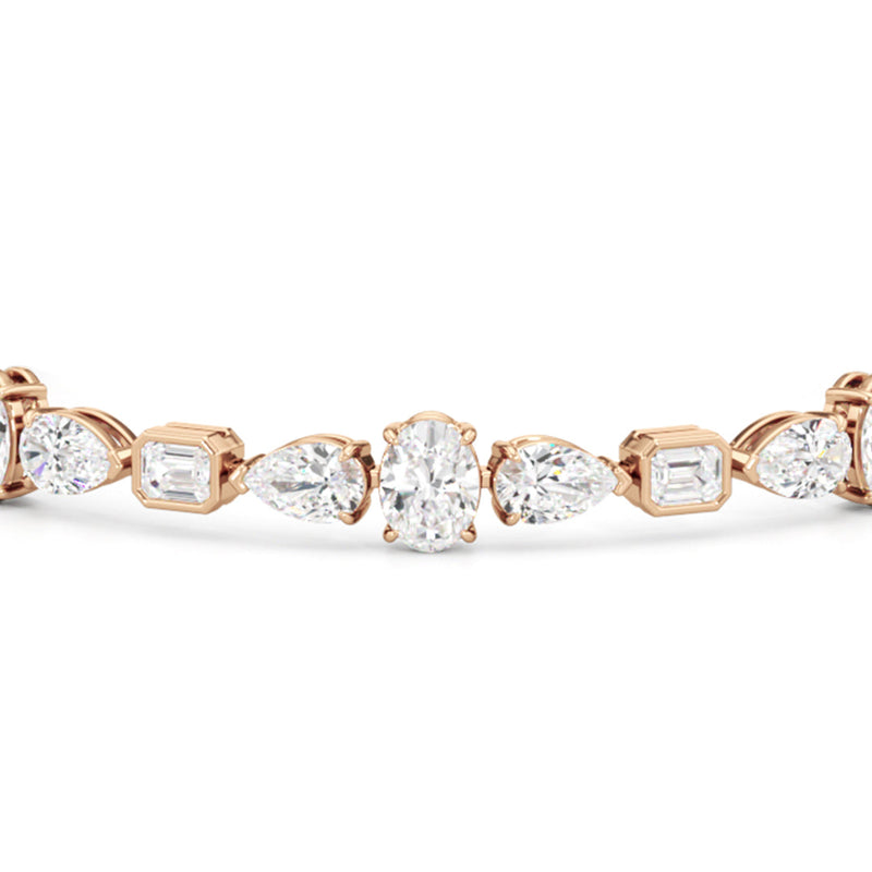 Pear Oval Sequenced with Bezeled Emerald Tennis Bracelet