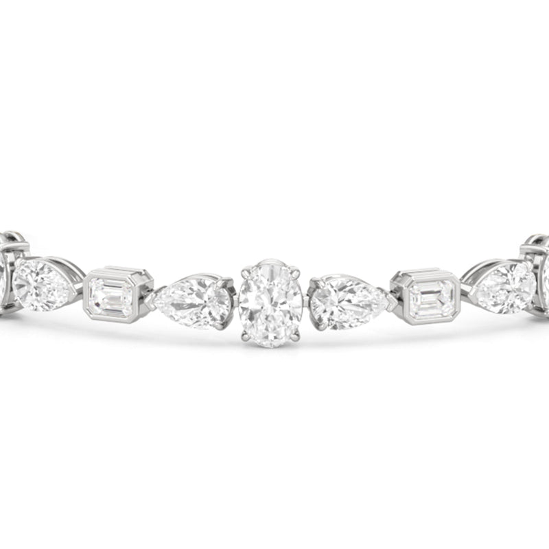 Pear Oval Sequenced with Bezeled Emerald Tennis Bracelet