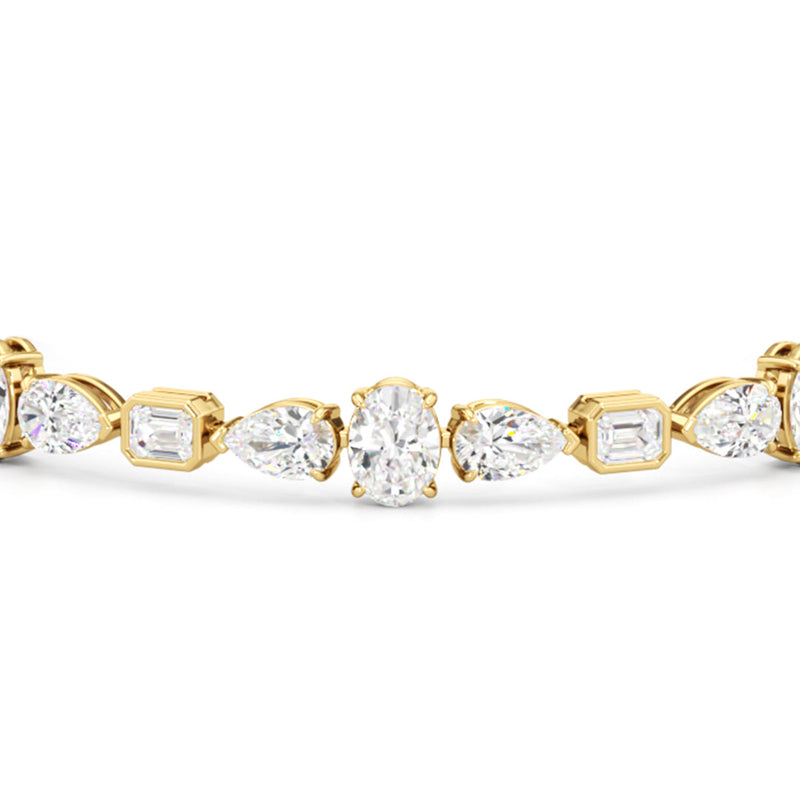 Pear Oval Sequenced with Bezeled Emerald Tennis Bracelet