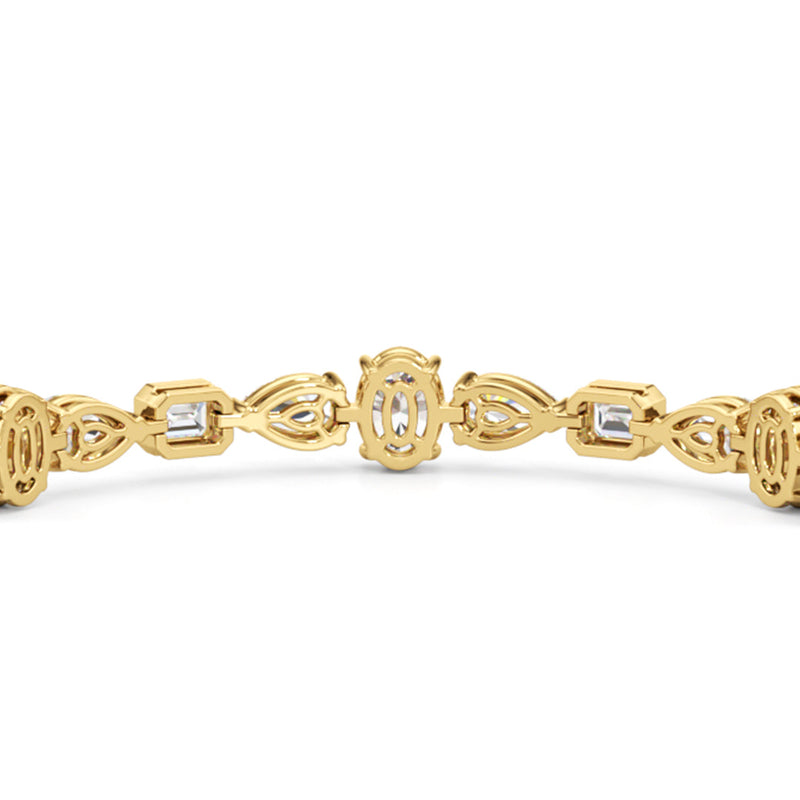 Pear Oval Sequenced with Bezeled Emerald Tennis Bracelet