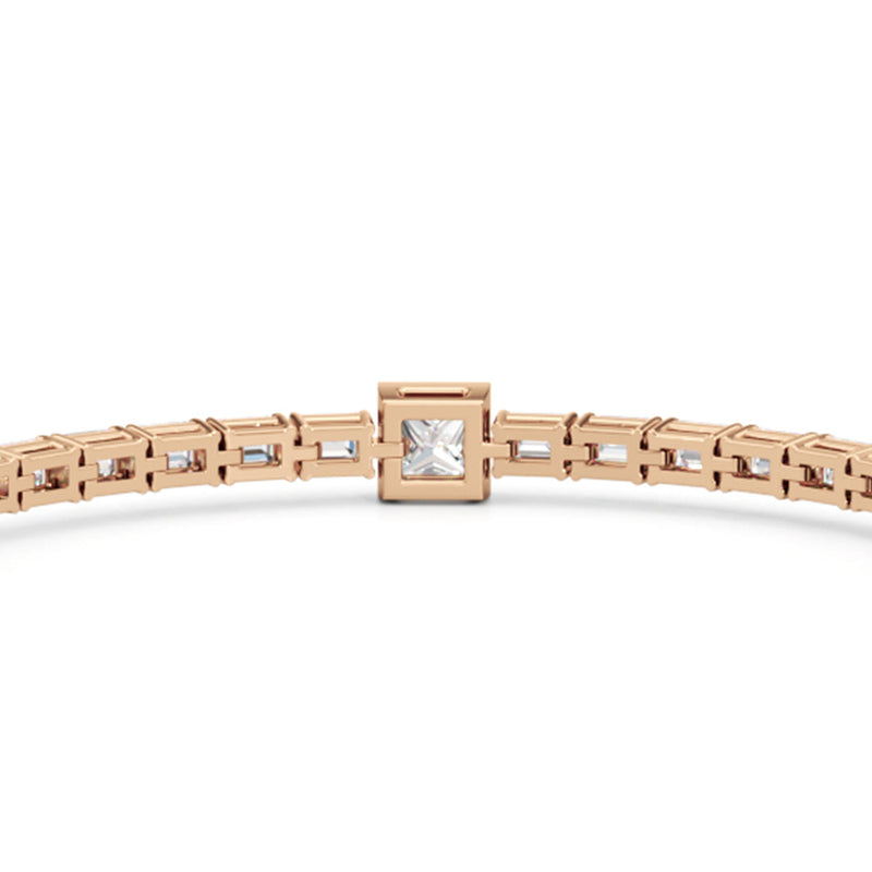 Bezeled Princess Station with Emeralds Tennis Bracelet