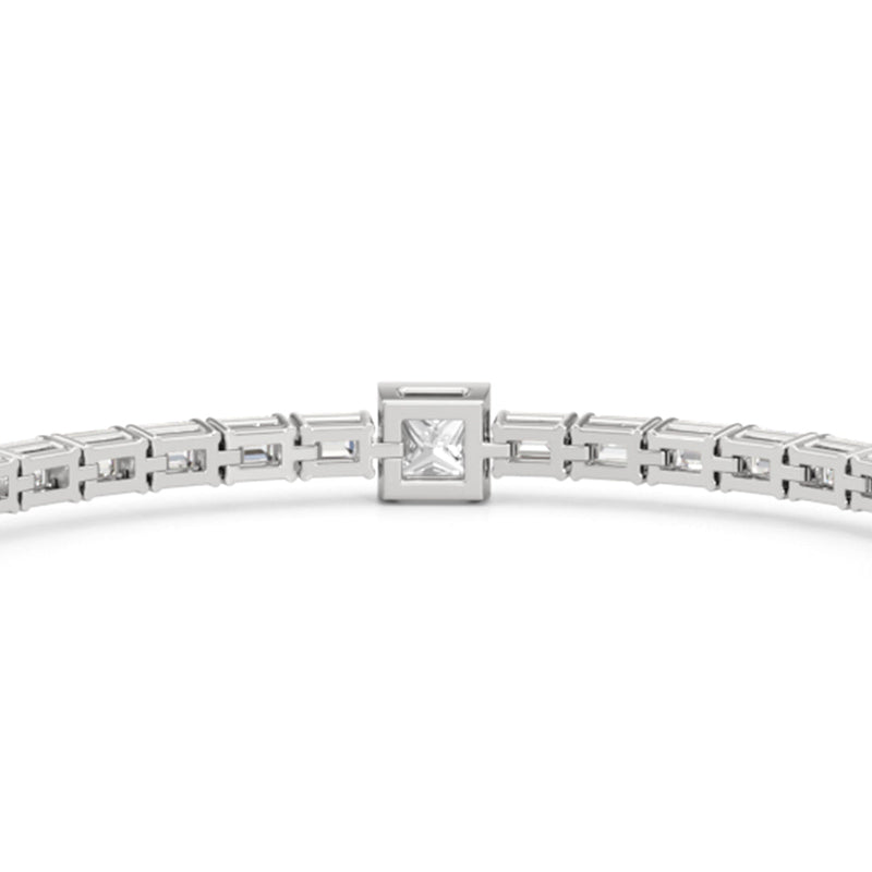 Bezeled Princess Station with Emeralds Tennis Bracelet