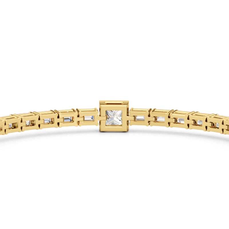 Bezeled Princess Station with Emeralds Tennis Bracelet