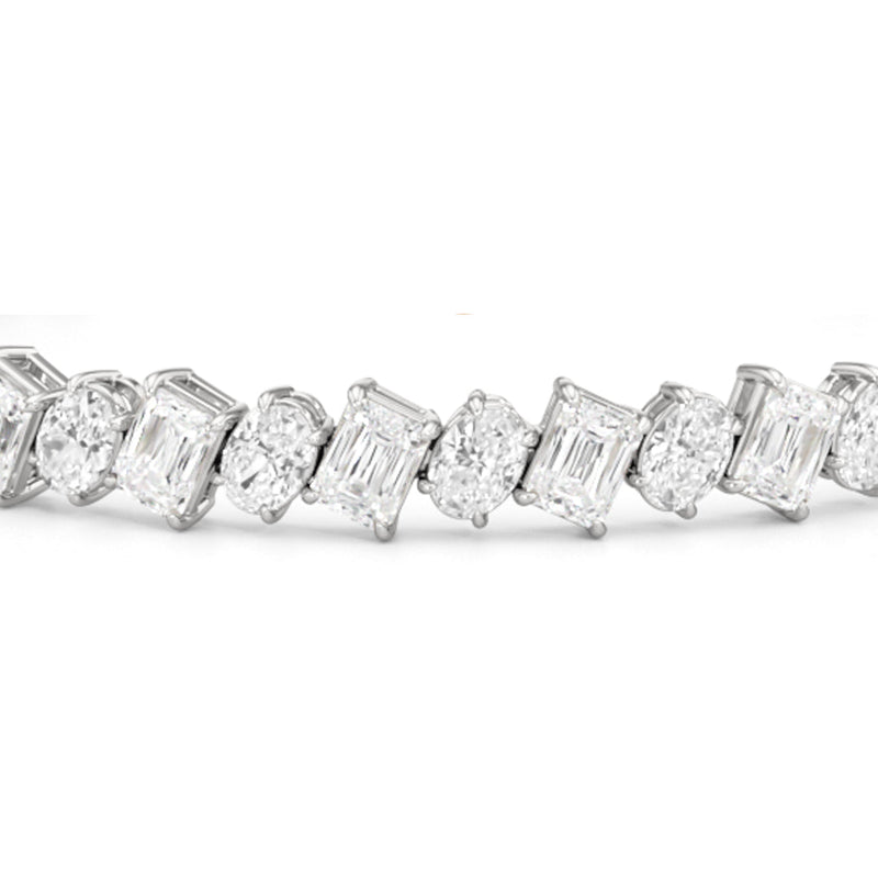 Oval and Emerald Herringbone Tennis Bracelet