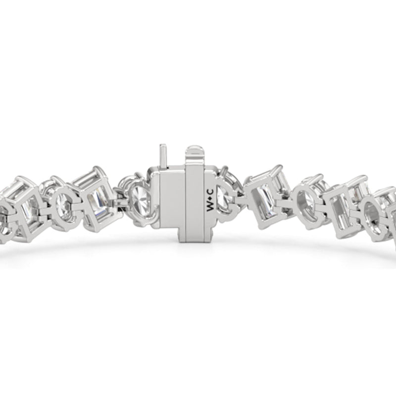 Oval and Emerald Herringbone Tennis Bracelet