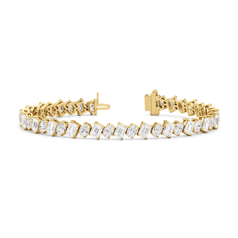 Oval and Emerald Herringbone Tennis Bracelet