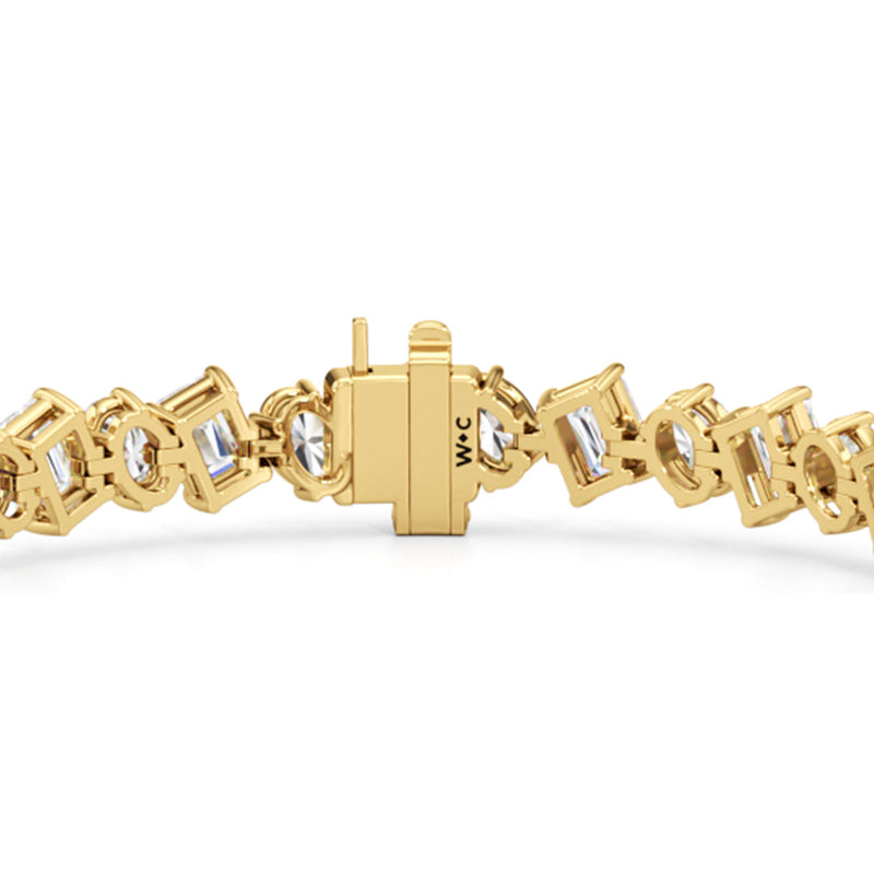 Oval and Emerald Herringbone Tennis Bracelet