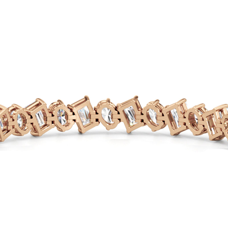 Oval and Emerald Herringbone Tennis Bracelet