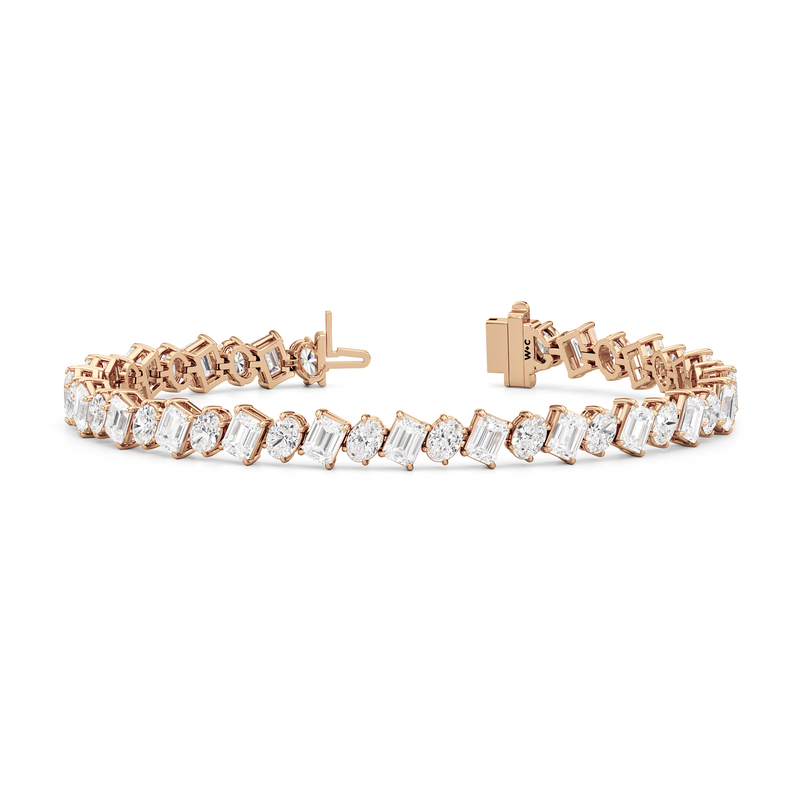 Oval and Emerald Herringbone Tennis Bracelet