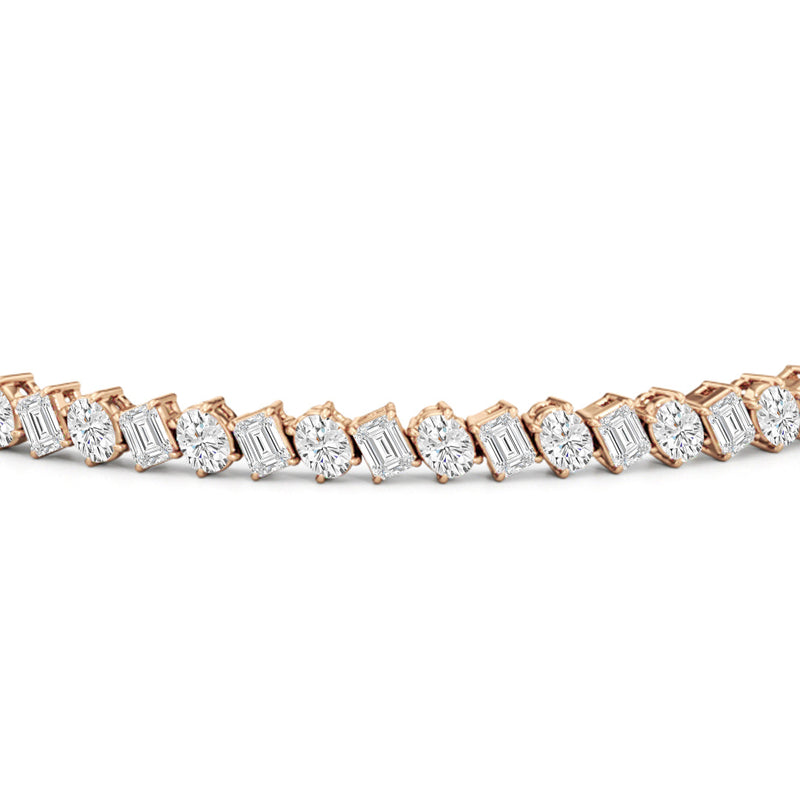 Oval and Emerald Herringbone Tennis Bracelet