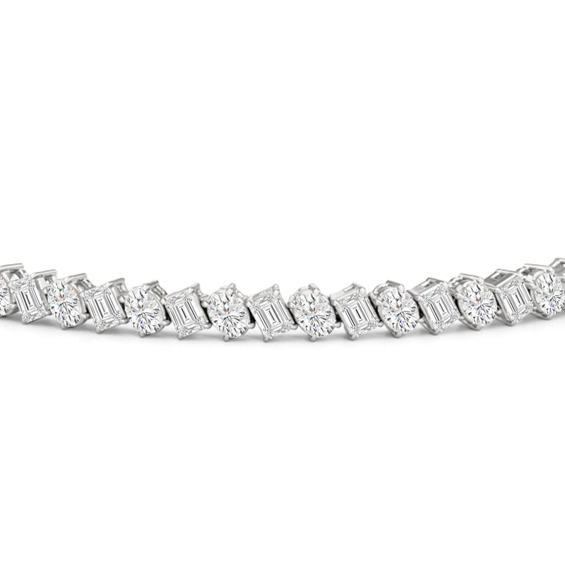 Oval and Emerald Herringbone Tennis Bracelet