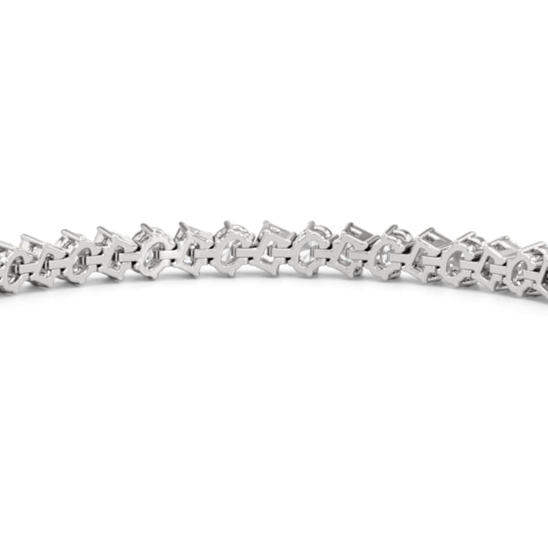 Oval and Emerald Herringbone Tennis Bracelet