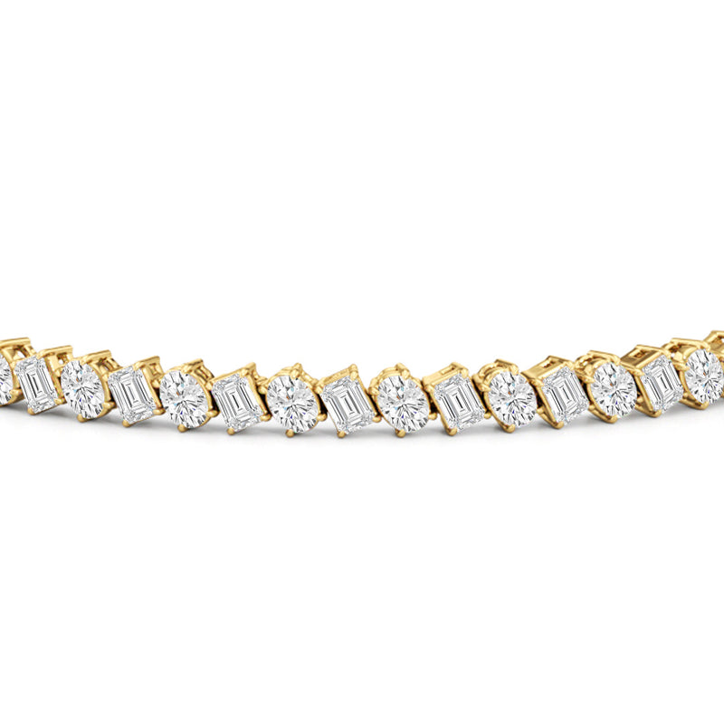 Oval and Emerald Herringbone Tennis Bracelet