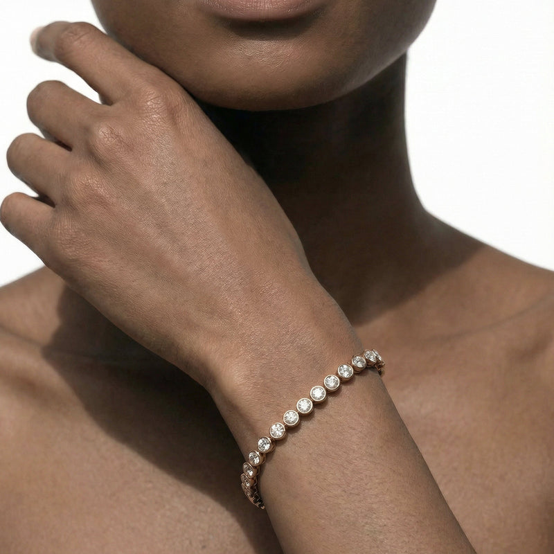 Bezel Set Round Lab Diamond Tennis Bracelet