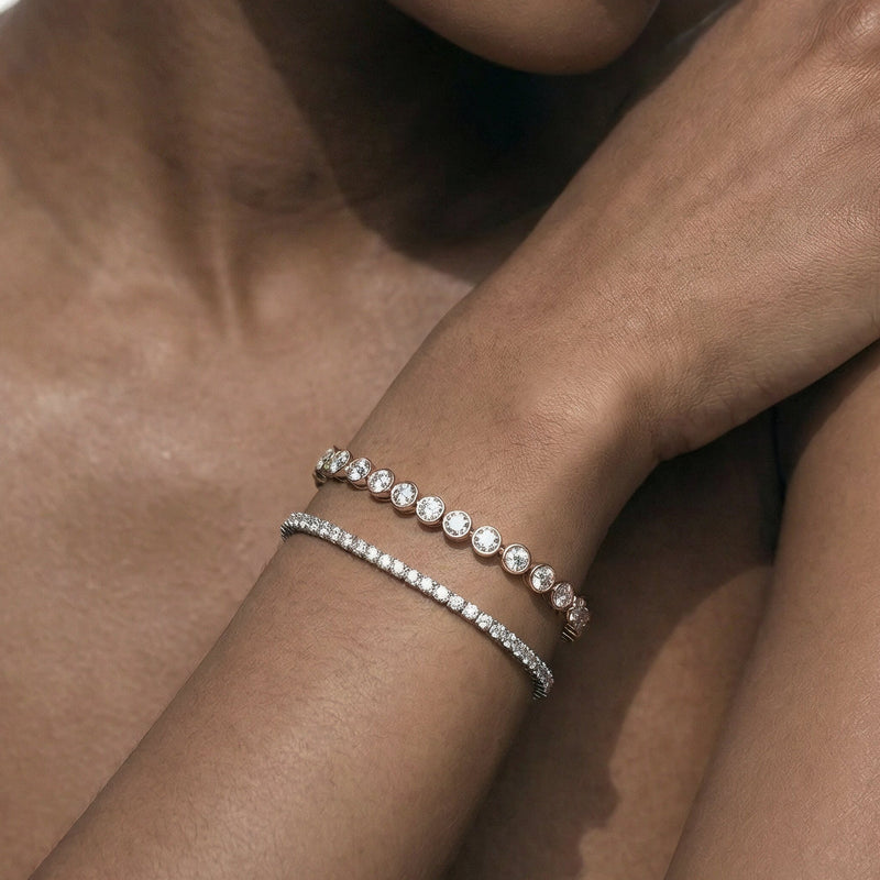 Bezel Set Round Lab Diamond Tennis Bracelet
