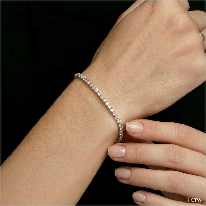 Four Prong Lab Diamond Tennis Bracelet
