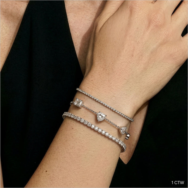 Four Prong Lab Diamond Tennis Bracelet