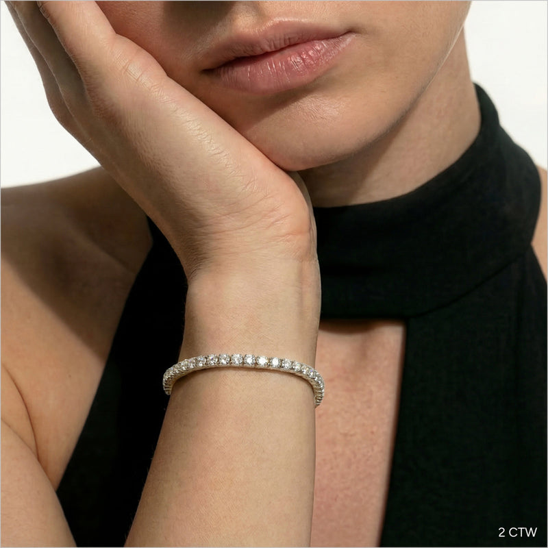 Four Prong Lab Diamond Tennis Bracelet