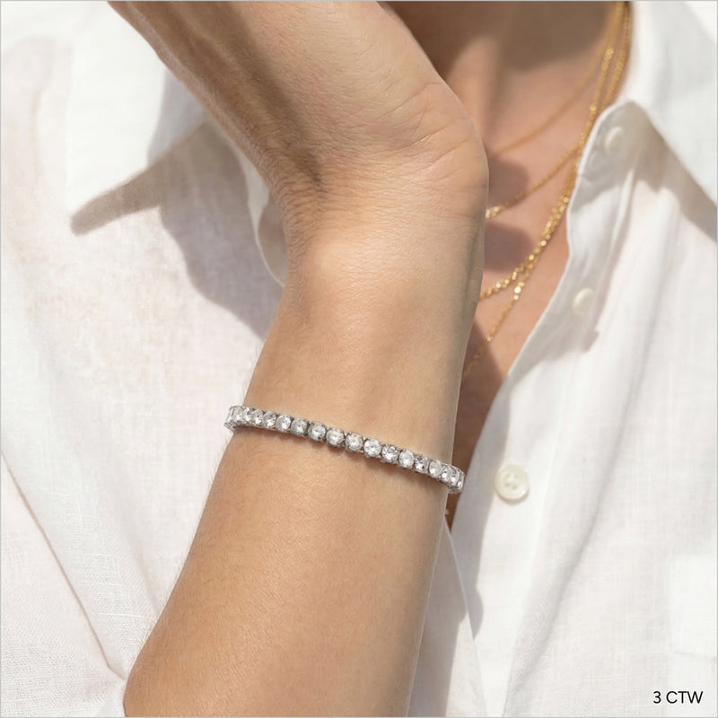 Four Prong Lab Diamond Tennis Bracelet
