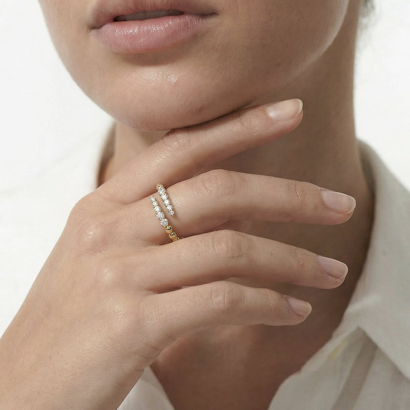 The Juliet Beaded Crossover Ring