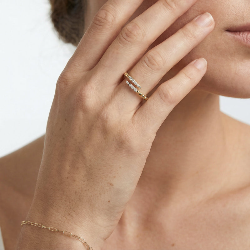 The Juliet Beaded Crossover Ring