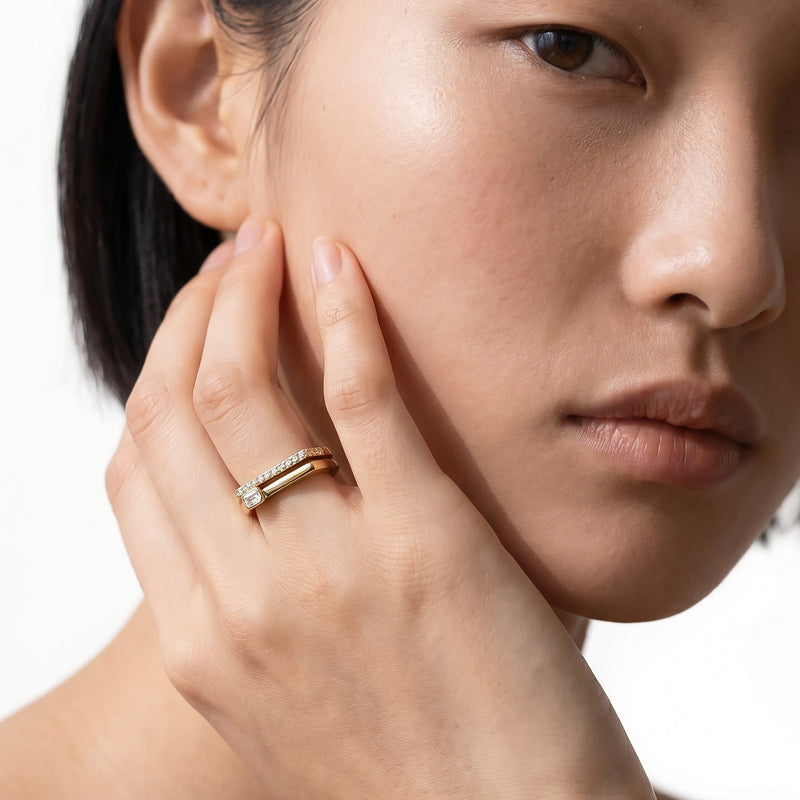 The Scottie Emerald Stacker Ring