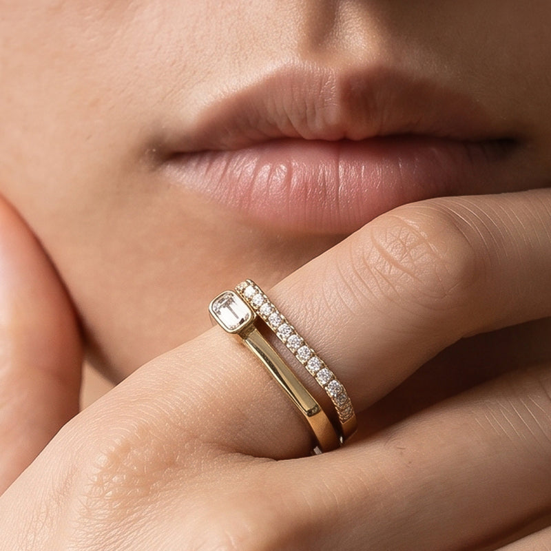 The Scottie Emerald Stacker Ring