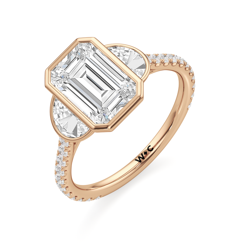 The Olivia Three Stone Engagement Ring