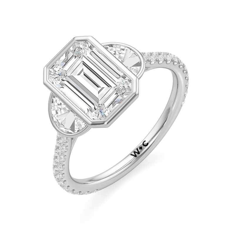 The Olivia Three Stone Engagement Ring