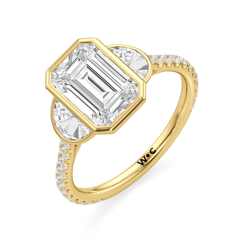 The Olivia Three Stone Engagement Ring