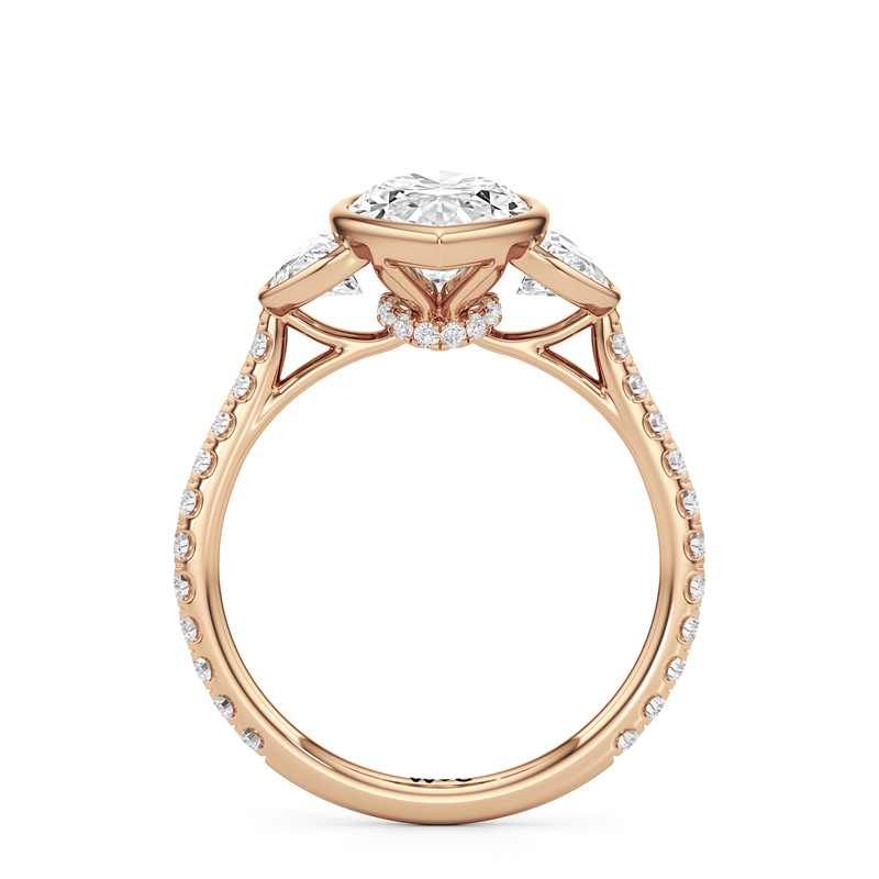 The Olivia Three Stone Engagement Ring