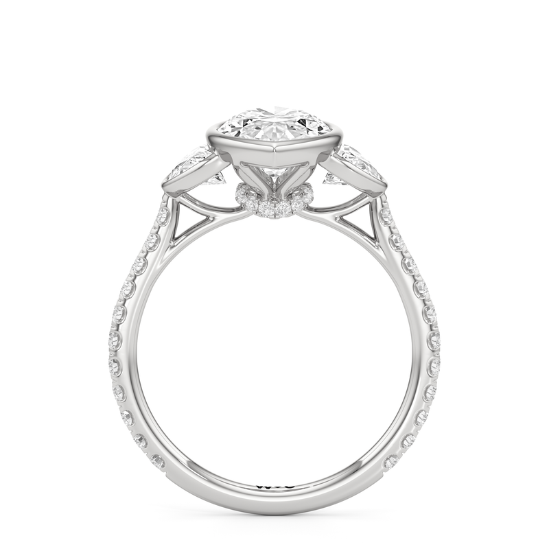 The Olivia Three Stone Engagement Ring