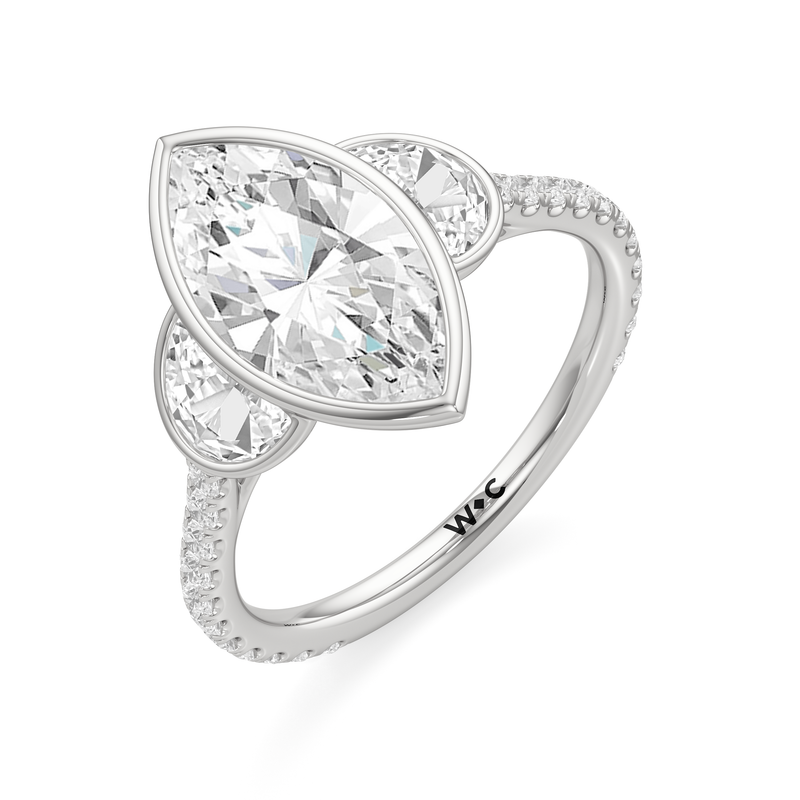 The Olivia Three Stone Engagement Ring