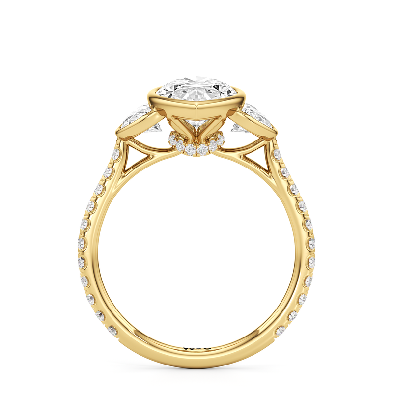 The Olivia Three Stone Engagement Ring