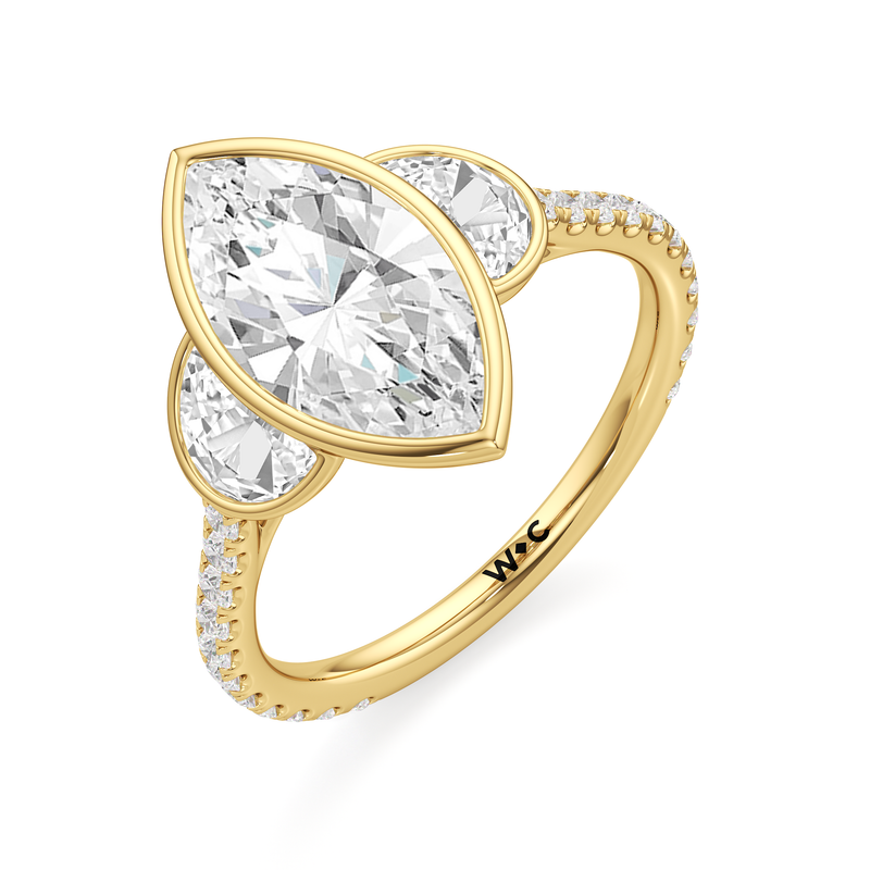 The Olivia Three Stone Engagement Ring