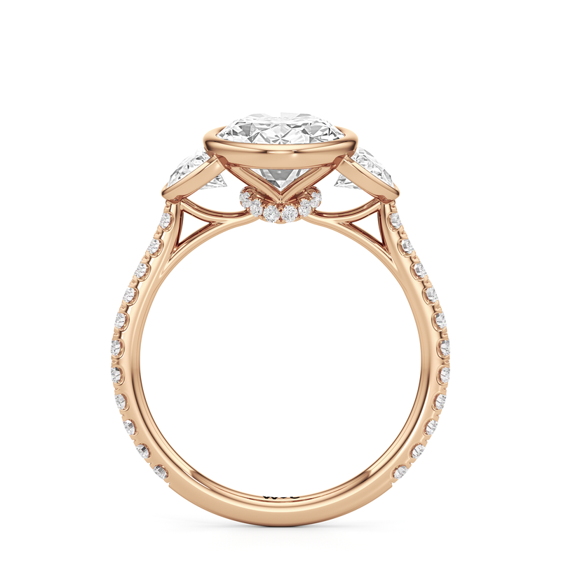 The Olivia Three Stone Engagement Ring