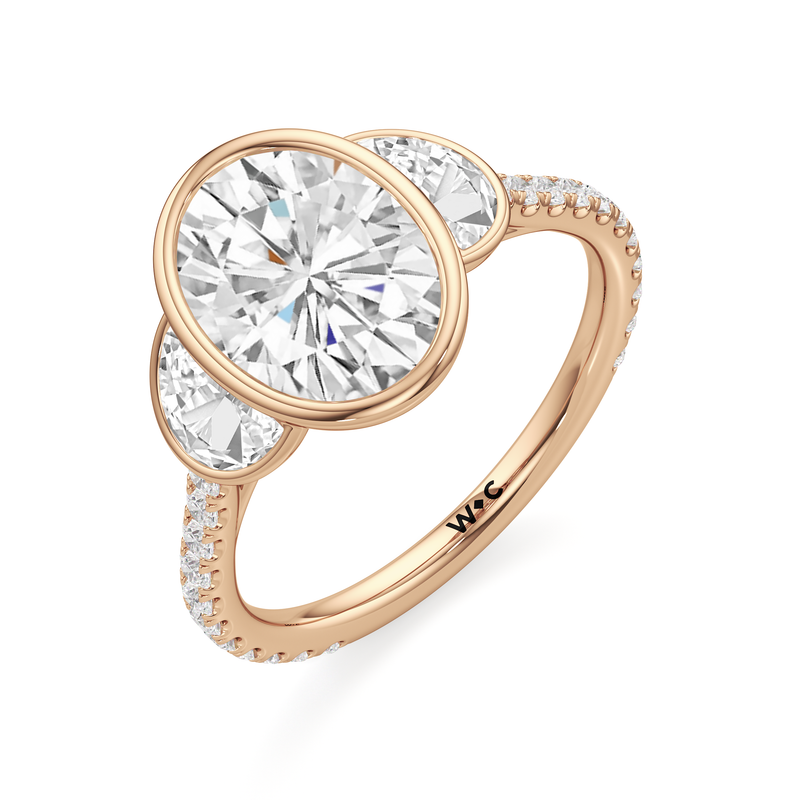 The Olivia Three Stone Engagement Ring