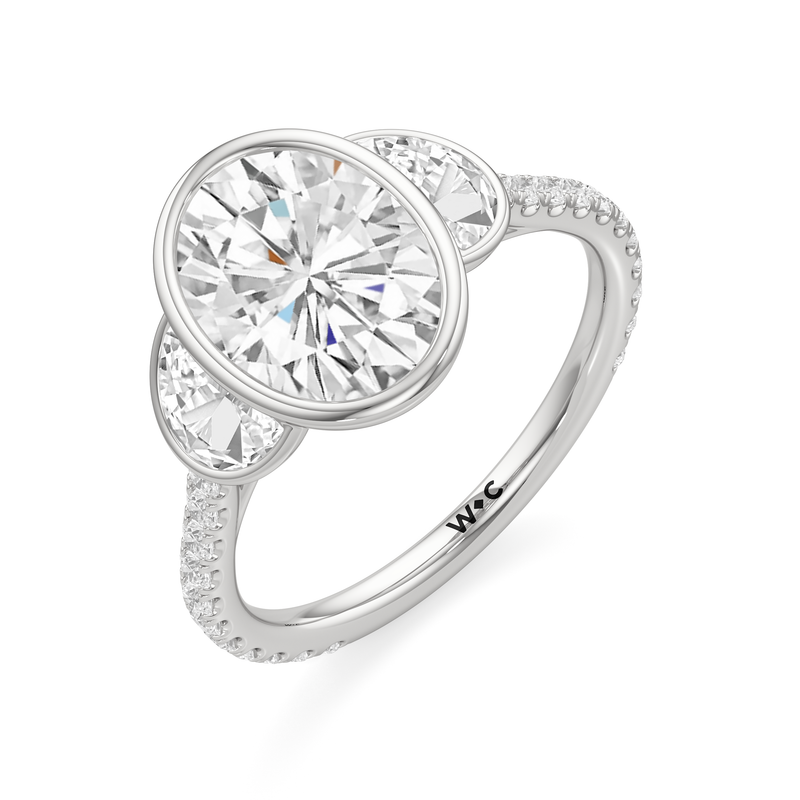 The Olivia Three Stone Engagement Ring