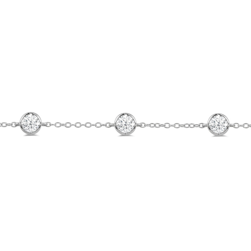 Bezel Set Round Station Bracelet
