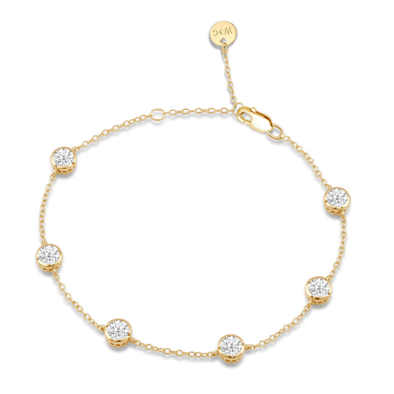 Bezel Set Round Station Bracelet