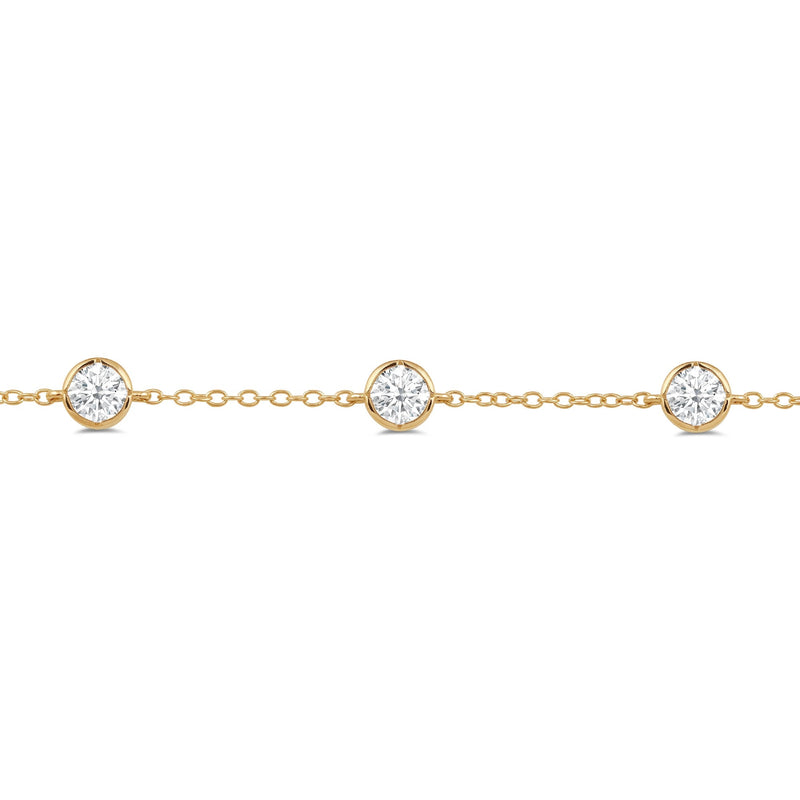 Bezel Set Round Station Bracelet
