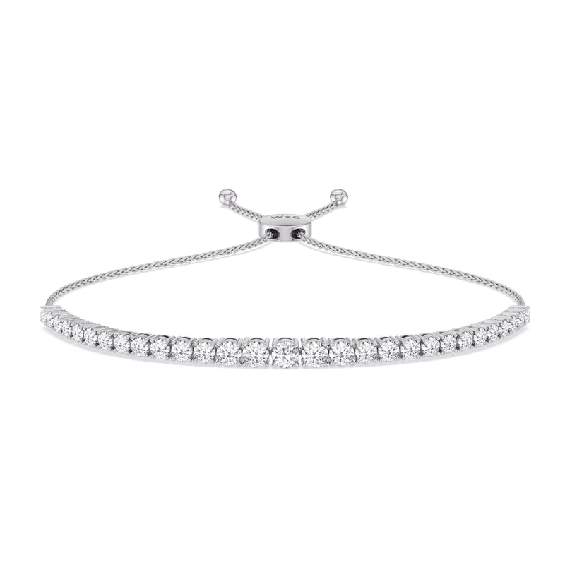 Graduating Tennis Lab Created Diamond Bolo Bracelet