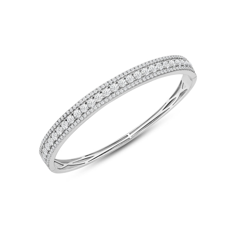Classic Pave Studded Edges Diamond Bangle