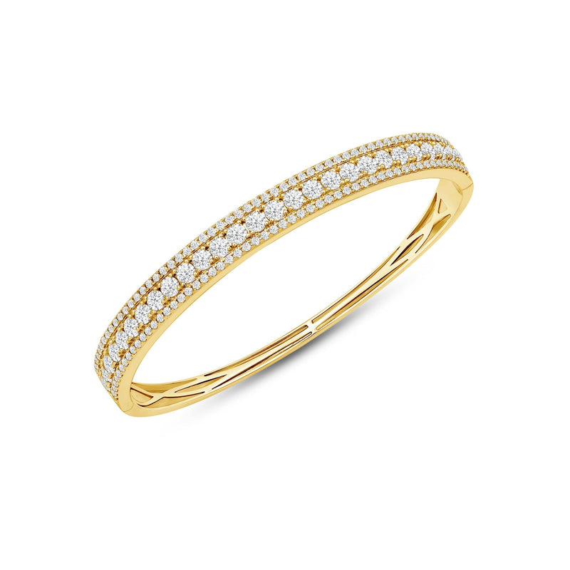 Classic Pave Studded Edges Diamond Bangle