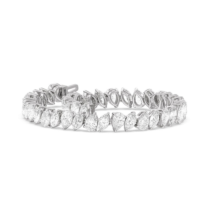 Pear and Marquise Alternating Tennis Bracelet
